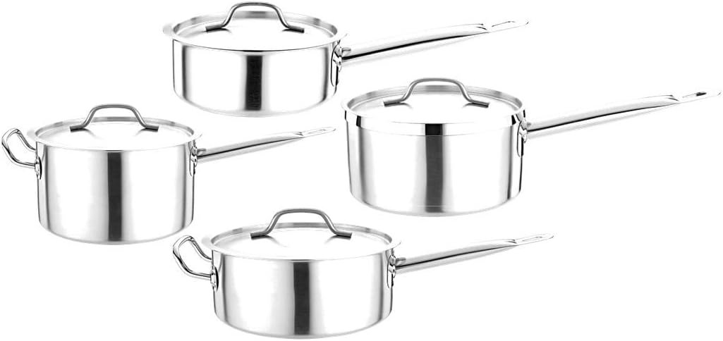 Edelstahl Kochtopf mit Deckel für alle Herdarten Topf in 11 Grössen Ø 16cm - Höhe 7cm, Ø 16cm -