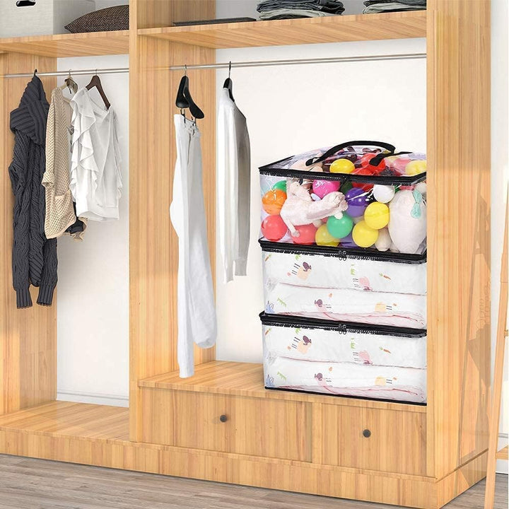 Vieshful 7 Stück Transparente Plastik Aufbewahrungstasche, 110L Organizer Aufbewahrungsbox Kleiderau