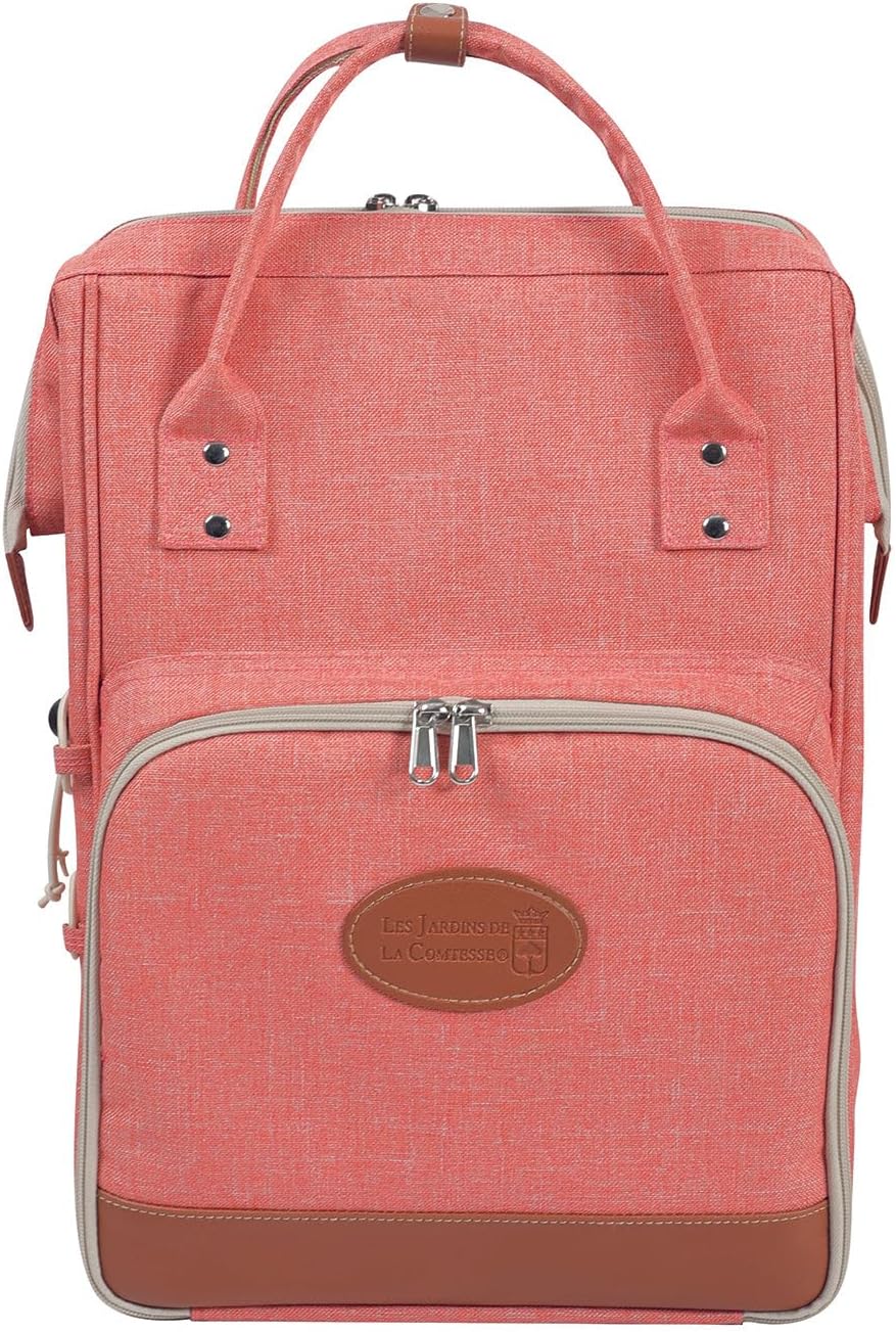 Les Jardins de la Comtesse - Picknick-Rucksack für 2 Personen – Rosa – komplett mit Kühlfach – robus