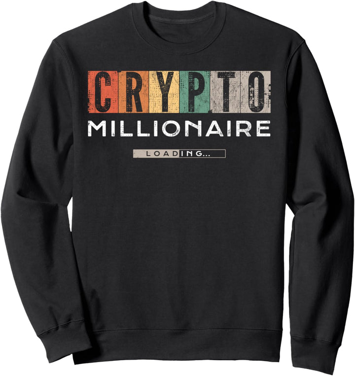 Crypto Millionaire Shirt | Funny Vintage Bitcoin &amp; Dogecoin Sweatshirt