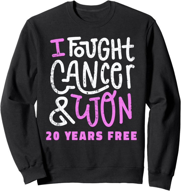 I Fought And I Won 20 Year Free Brustkrebs-Bewusstsein, Pink Sweatshirt