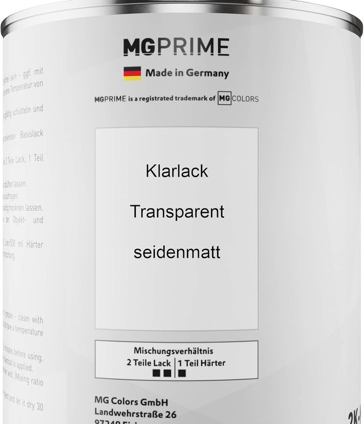 MG PRIME 1,5 Liter 2K Klarlack Autolack seidenmatt HS inkl. Härter