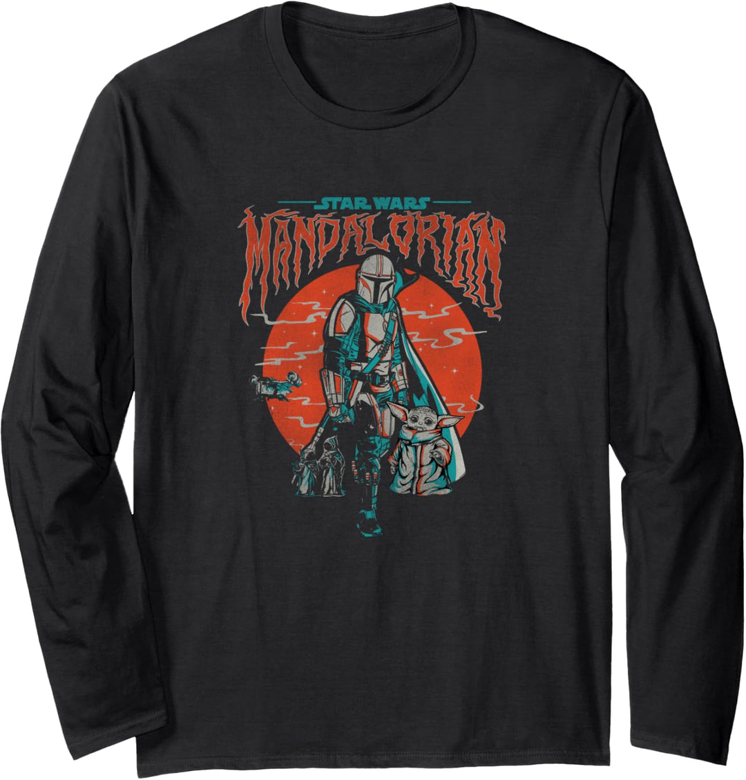 Star Wars The Mandalorian & The Child Foggy Portrait Langarmshirt