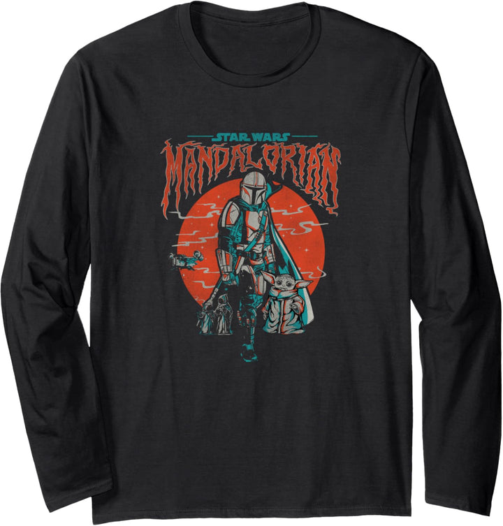 Star Wars The Mandalorian & The Child Foggy Portrait Langarmshirt
