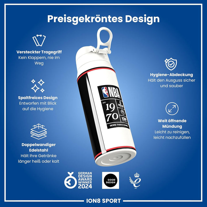 NBA Portland Trail Blazers Trinkflasche Mit Herausnehmbarem Strohhalm, 750ml/24oz, Auslaufsichere Is