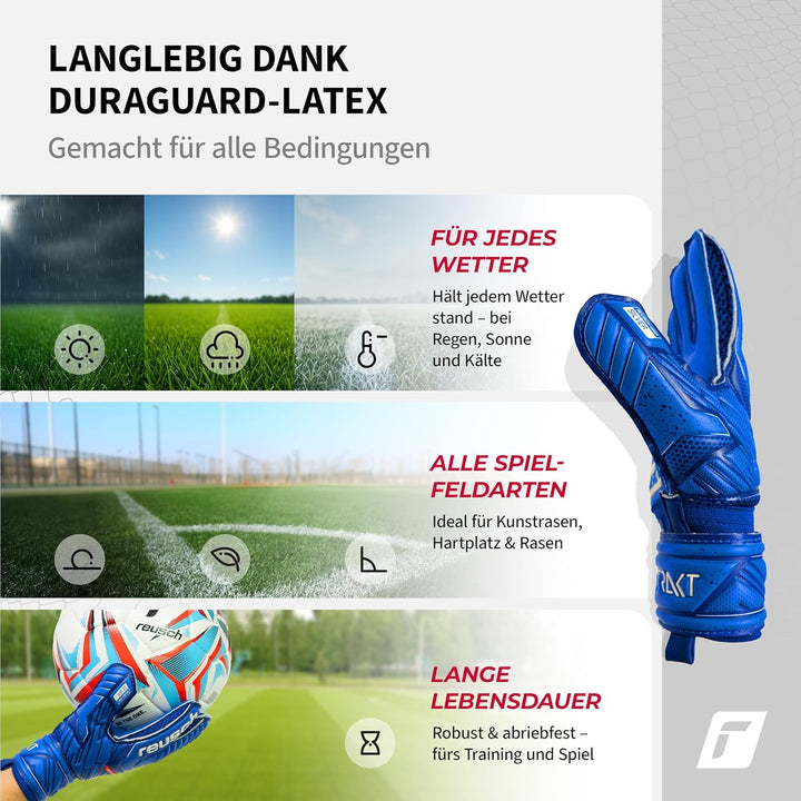 Reusch Unisex Jugend Attrakt Silver Junior Torwarthandschuh 4 Deep Blue / Deep Blue, 4 Deep Blue / D