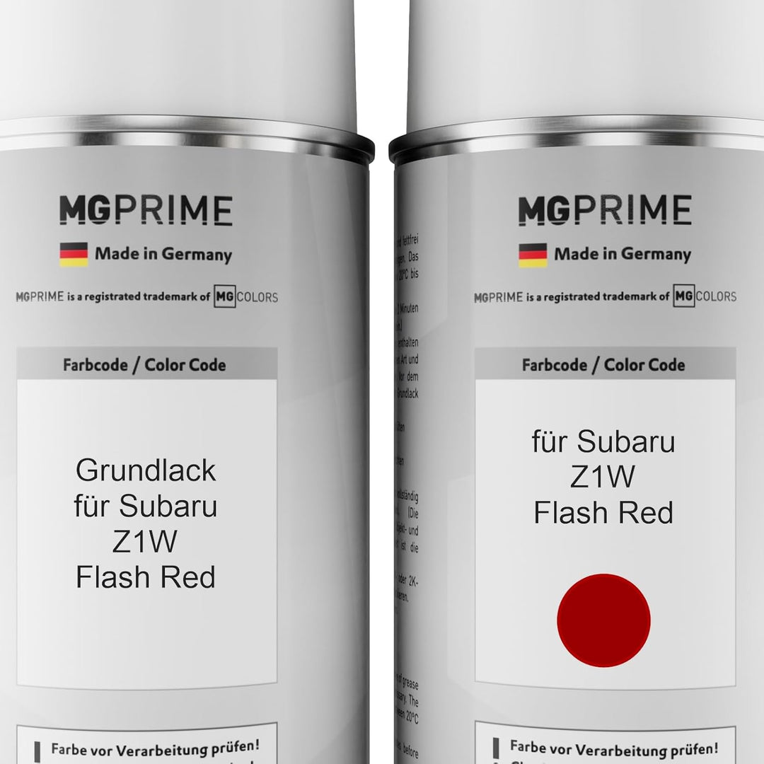 MG PRIME Autolack Sprühdosen Set für Subaru Z1W Flash Red Grundlack Basislack Klarlack Spraydose 400