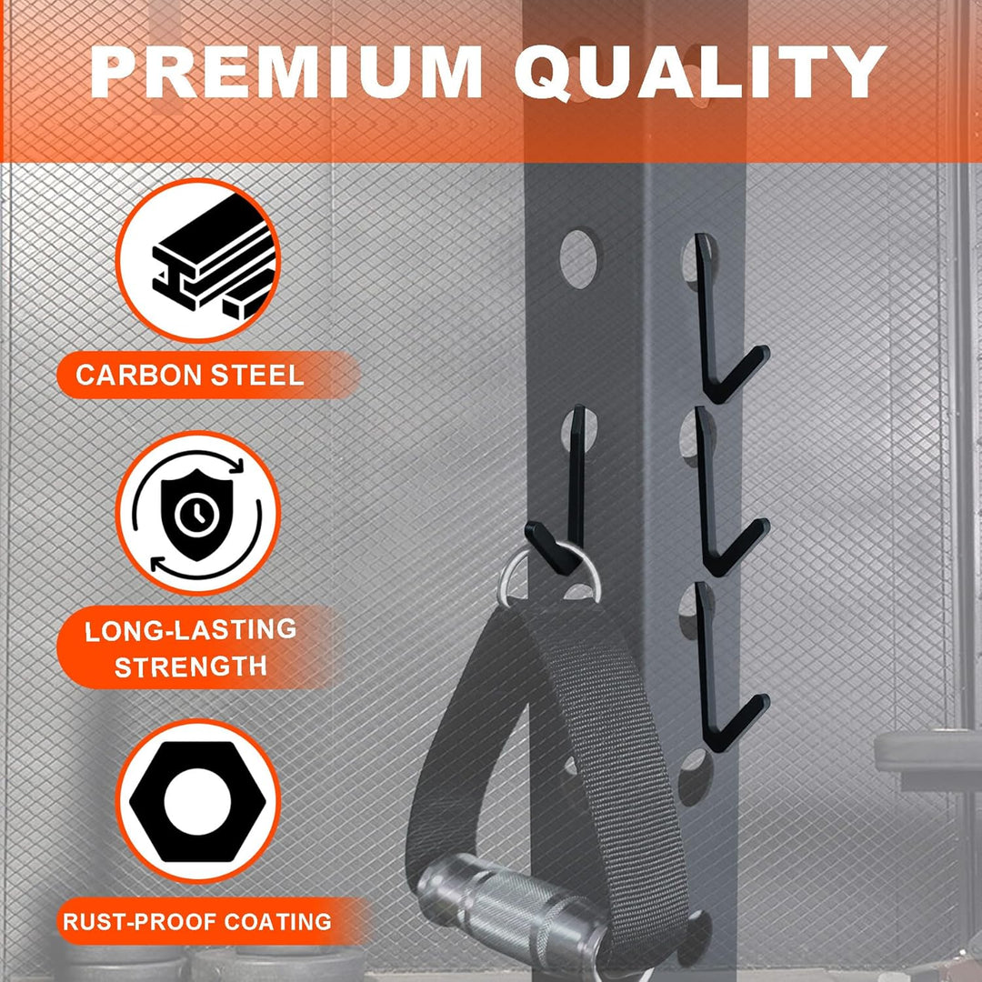 J Bryant Squat Rack Haken für 5/8" &amp; 1" Löcher, Pulverbeschichtete Stahl-Halterung mit Distanzstück,