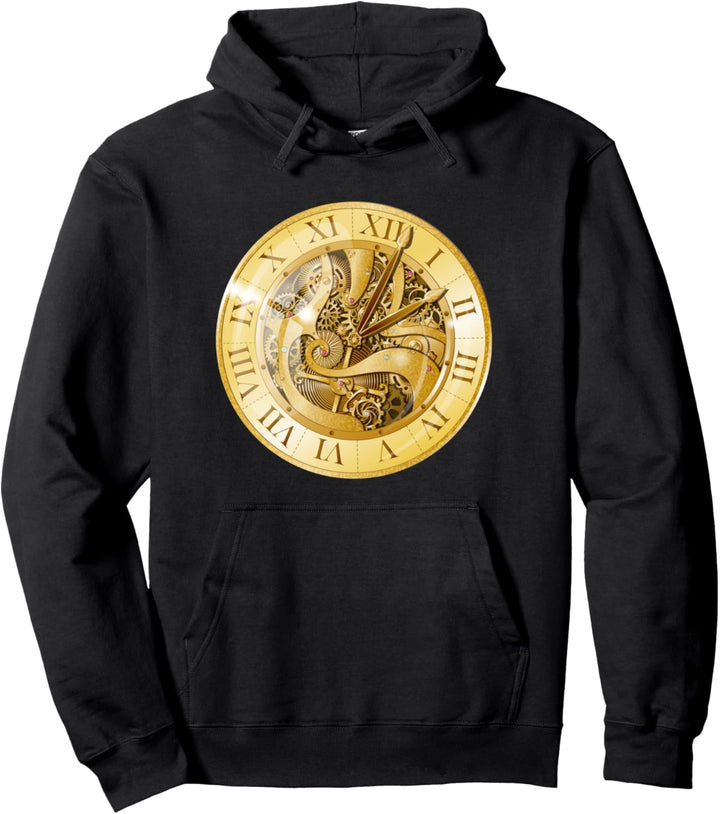 Uhr Uhrwerk Zahnrad Getriebe Steampunk Zeit Geschenk Pullover Hoodie