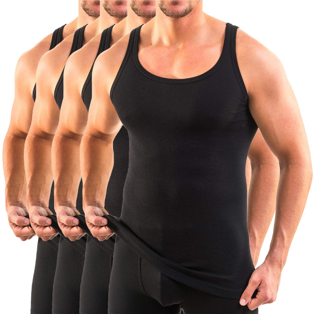 HERMKO 3000 4er Pack Herren Tank Top (Weitere Farben) Bio-Baumwolle 5XL Schwarz, 5XL Schwarz