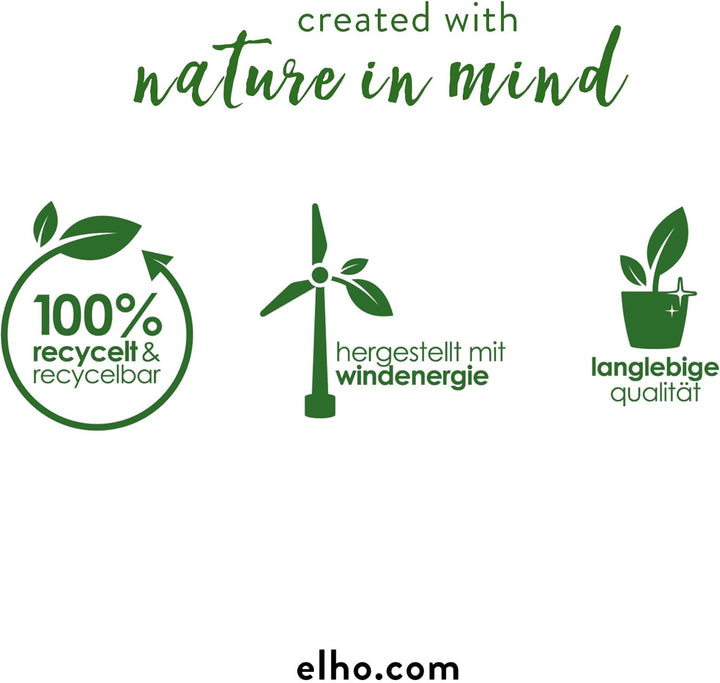 elho Sereh Round 47 - Flower Pot for Indoor and Outdoor Use - 100% Recycled Plastic - Diameter 47.0