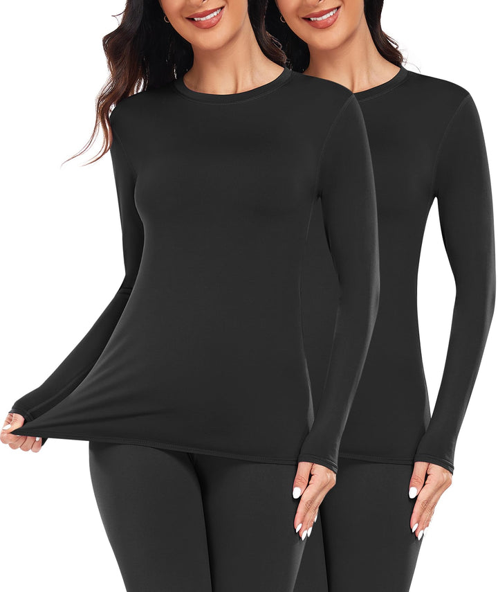 YADIFEN Thermounterwäsche Damen Thermo Oberteil Langarm Thermoshirt Warme Unterwäsche Winter Funktio