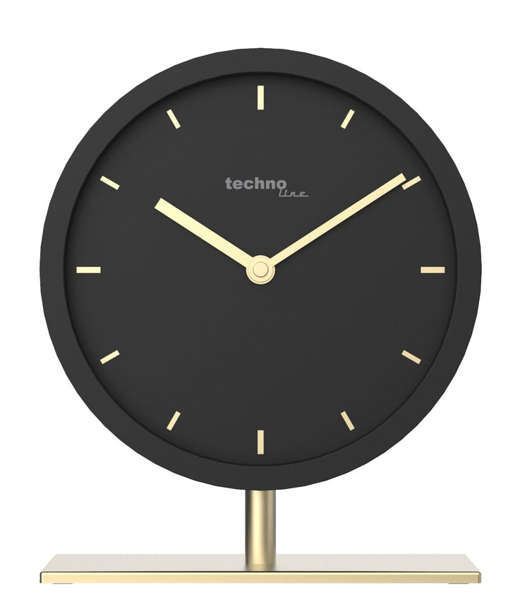 Technoline Modell Gamma Elegante Tischuhr, Gold, schwarz, Quarzuhr, lautols, Silent movment