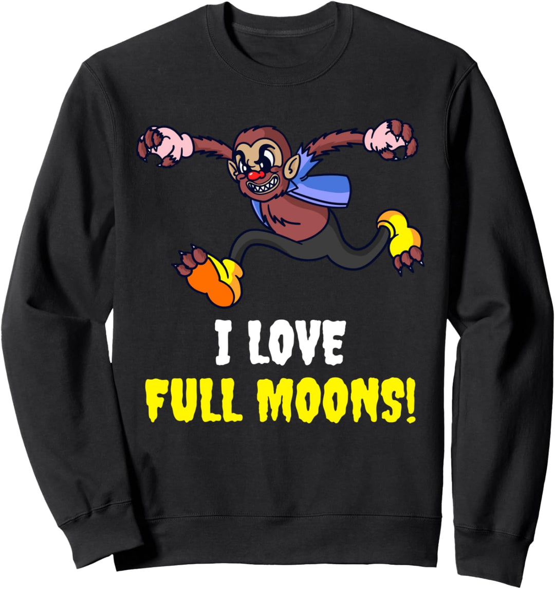 Ich liebe Vollmond Lustiges Kostüm Halloween Sweatshirt