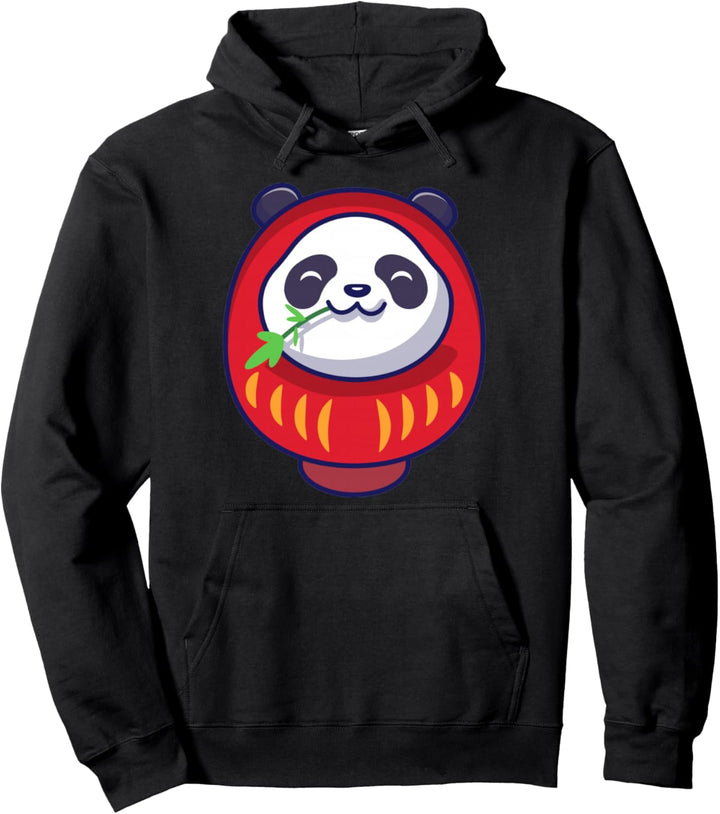 Japanisch Daruma Doll Japan Kultur Kawaii Panda Bär Pullover Hoodie