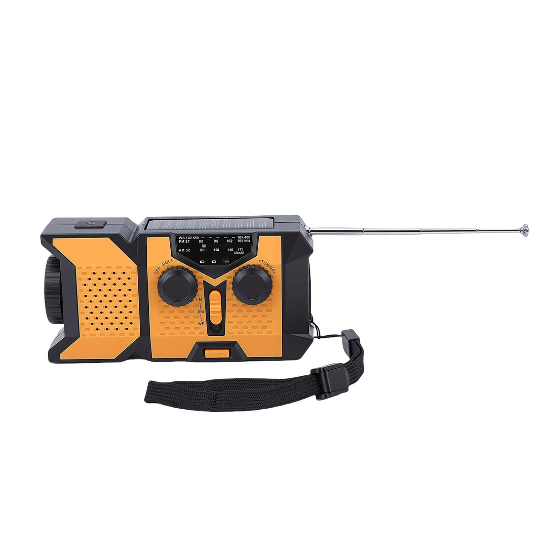 FTVOGUE Notfall-Kurbelradio, Tragbares NOAA-Wetterradio mit Solarstrom und 2000-mAh-Powerbank, LED-T