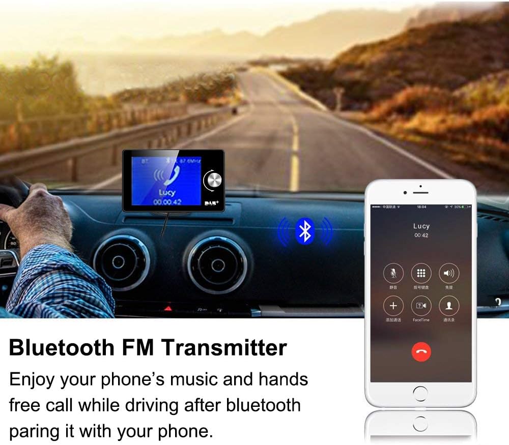 LEXXSON DAB Adapter für Autoradio | 2.8" buntes Display Radioadapter, tragbares DAB Transmitter Digi