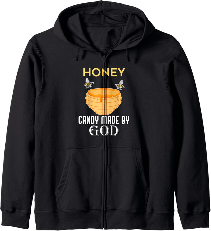 Ironischer Spruch Honig ist natürliches Bonbon Natur Bienen Kapuzenjacke