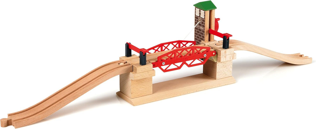 BRIO World 33307 Schienen- und Weichensortiment 11 Weichen aus Buchenholz & World 33757 Hebebrücke E