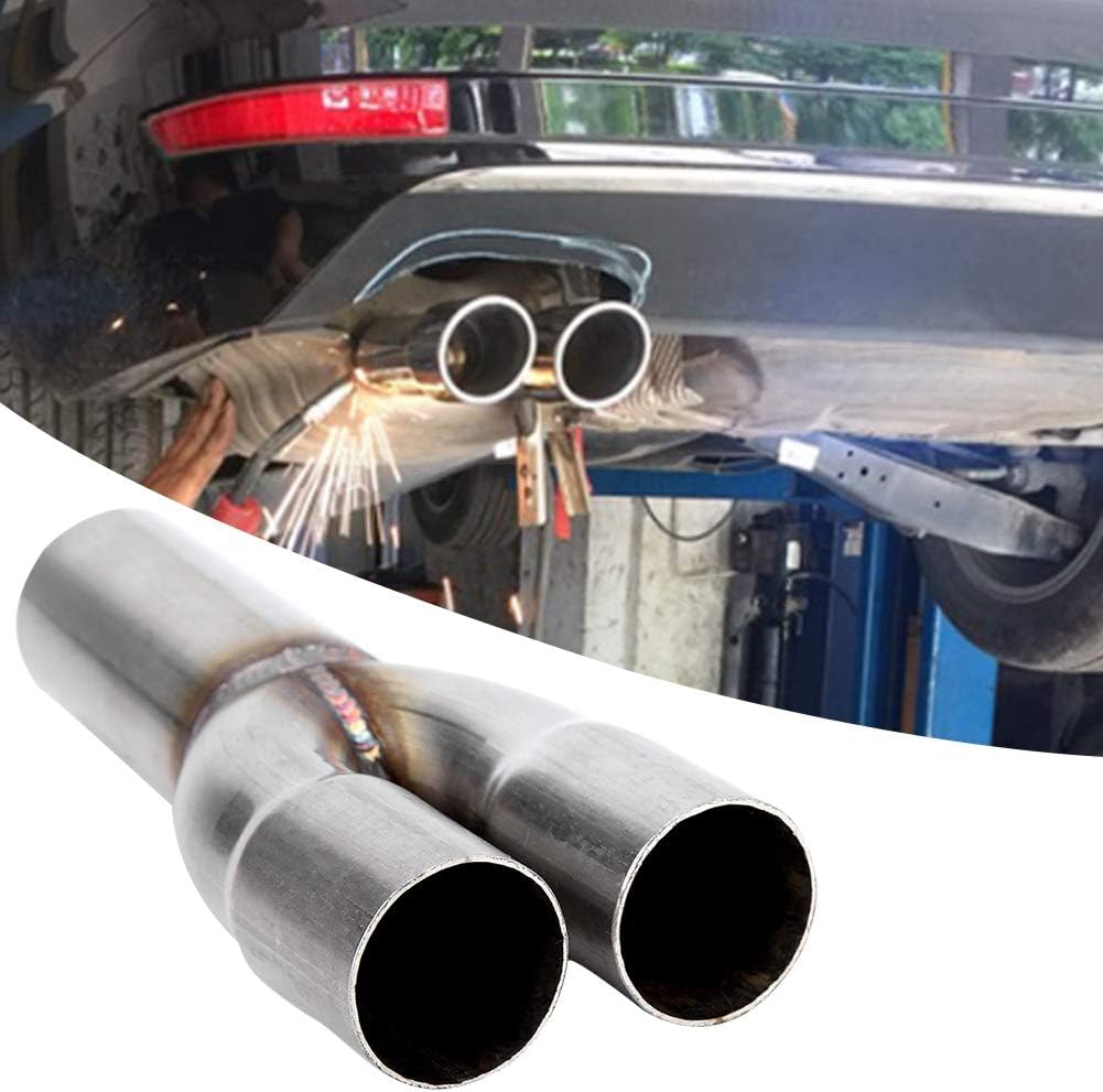 Auto Endrohre, Universal Edelstahl Auto Auspuff Endschalldämpfer Endschalldämpfer Doppelausgang 1,5