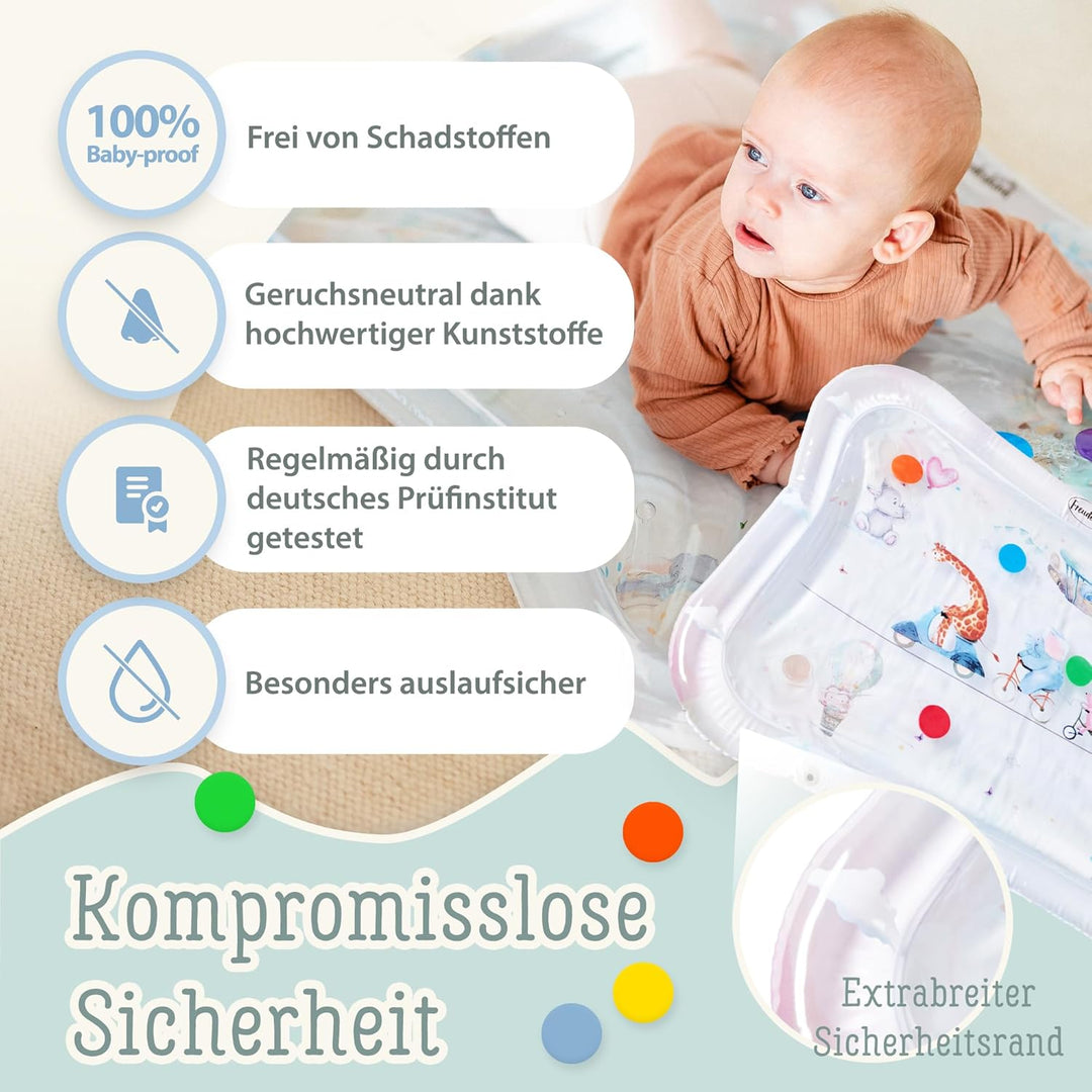 TummyTime Wassermatte XXL by Freudeskind, Baby Wasserspielmatte, 100% Phtalate- &amp; BPA-frei ab 0, 3,