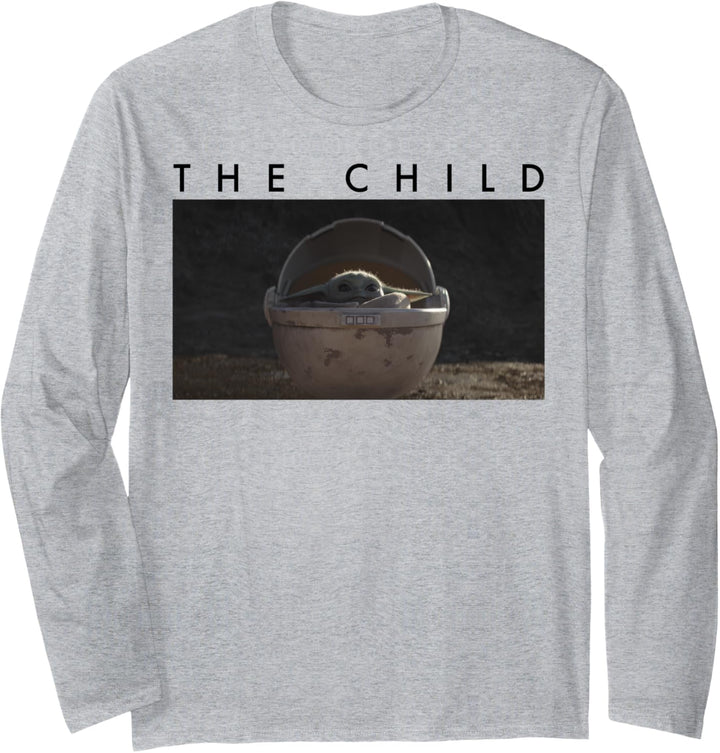 Star Wars The Mandalorian The Child Simple Text Frame Langarmshirt