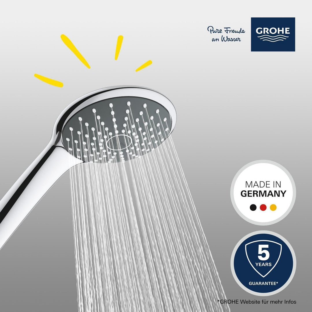 GROHE Vitalio Joy 110 - Handbrause (wassersparend, mit 1 Strahlarten, Antikalk System), rund, chrom,