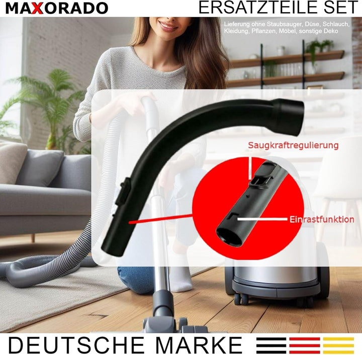 Teleskoprohr mit Einrastfunktion + Handgriff Griff für Miele S381 Tango Plus S 381 S371 S 371 Staubs