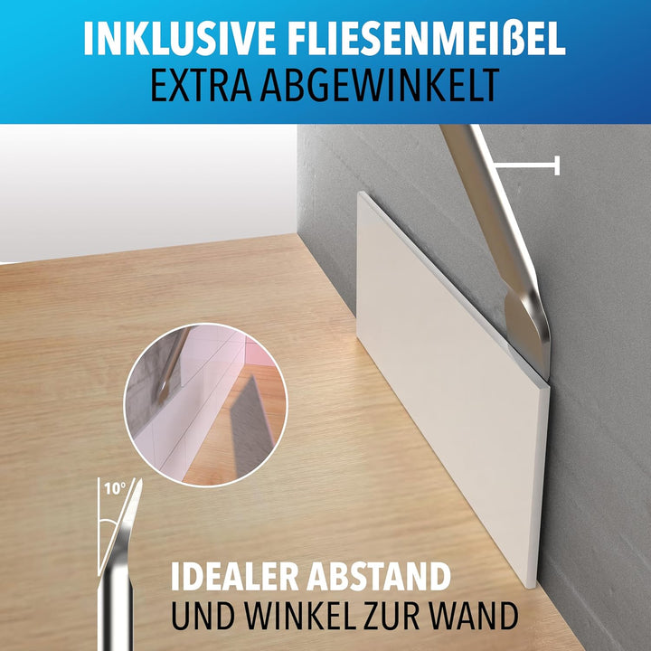 STONE REEF SDS Plus Meissel Set [4-teilig inkl. Fliesenmeissel], Sds Meissel, Meisel, Flachmeissel,