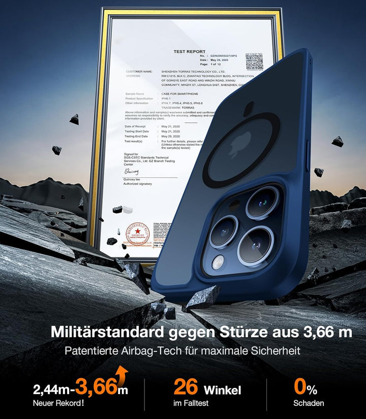 TORRAS Guardian-Mag für iPhone 15 Pro Max Hülle für Magsafe (Unzerstörbare Sturzfestigkeit &amp; Stärkst