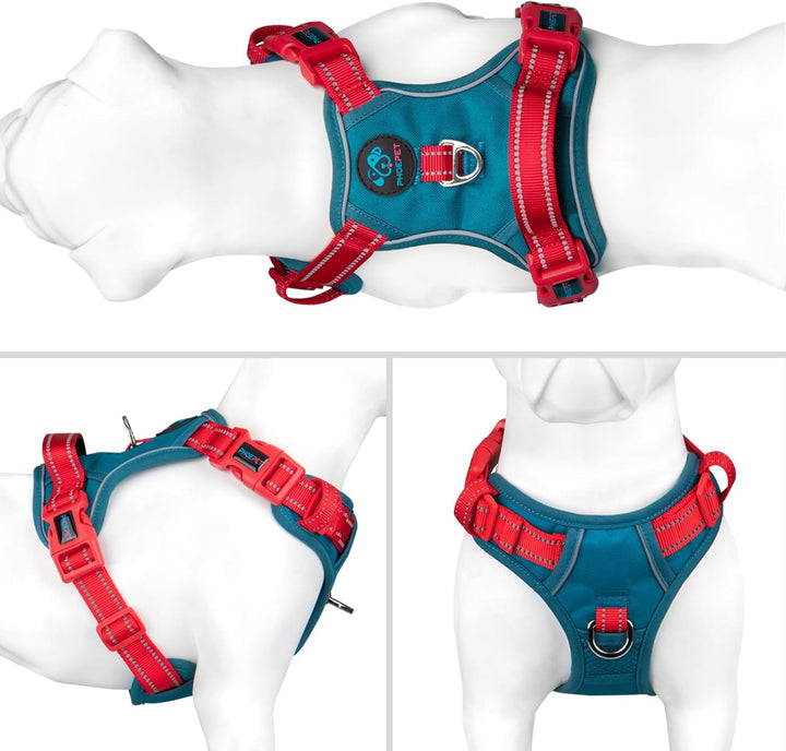 PHOEPET No Pull Hundegeschirr, reflektierende Hundeweste, mit weichem Trainingsgriff für kleine, mit