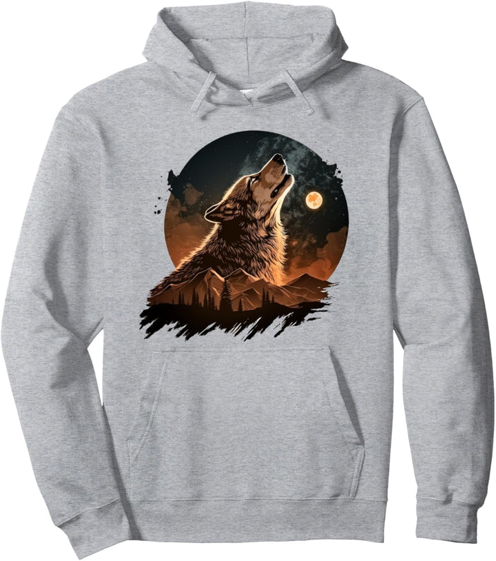 Wolf Tier der auf den Mond heult Wolf Pullover Hoodie
