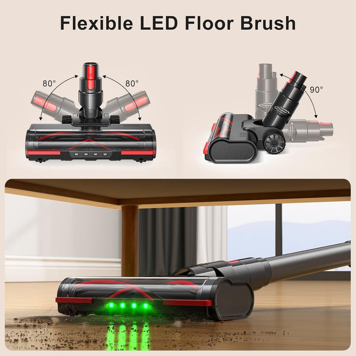 Lubluelu Akku-Staubsauger 50000Pa, kabellos mit Smart Display & Anti-Tangle-Bodenbürste, leicht & fl