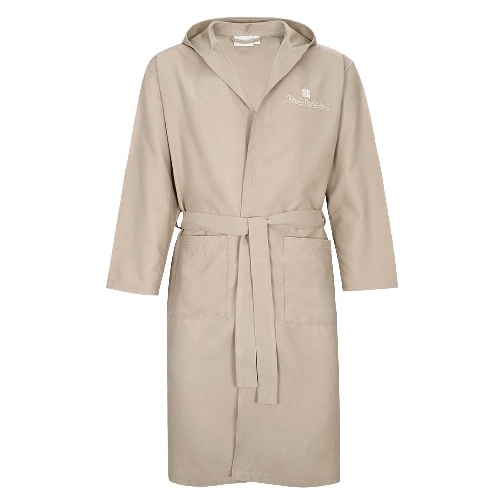 Renato Balestra Bademantel Mikrofaser Unisex mit Kapuze, S Beige