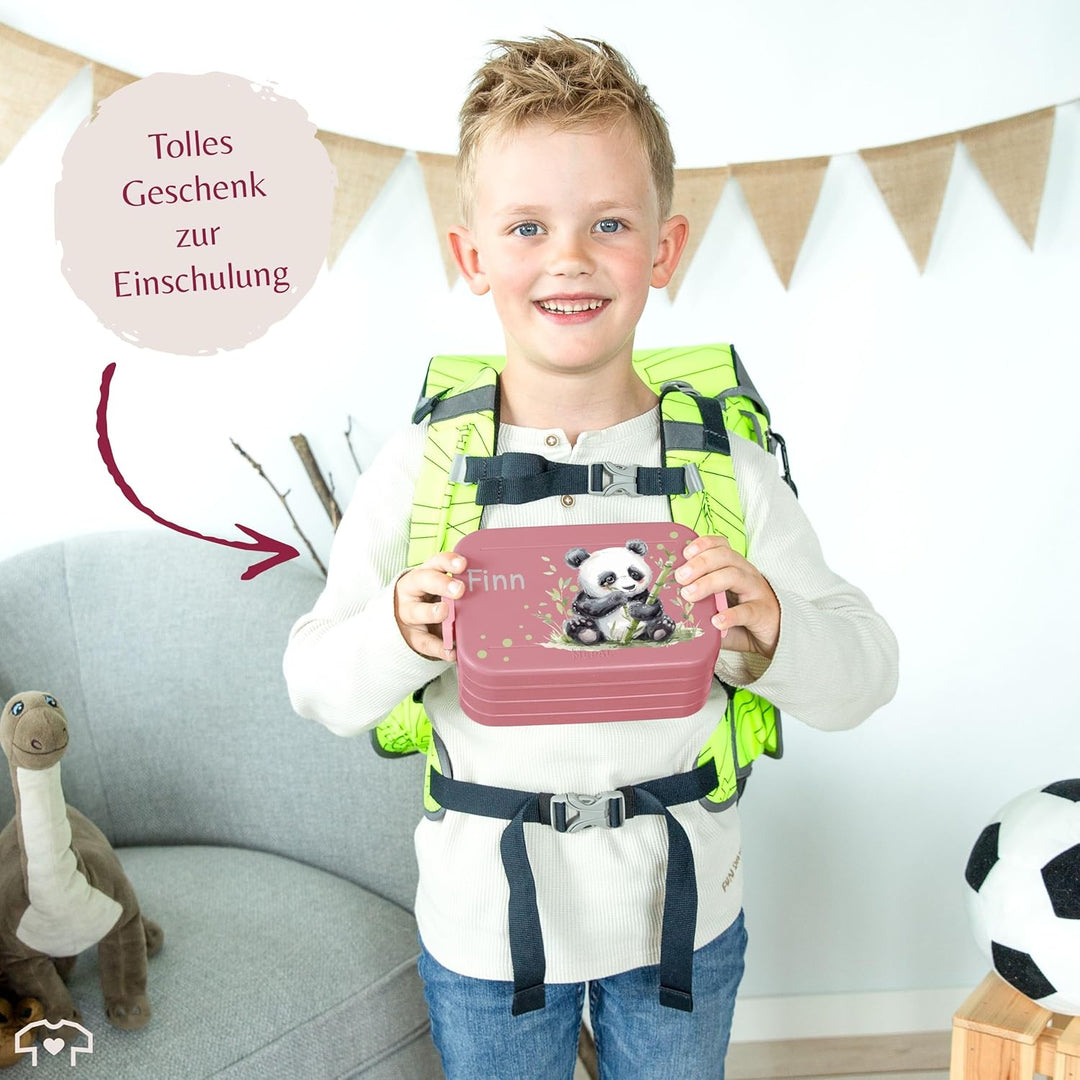 Kinder Bento Box Midi Mepal Bentobox - Panda - Personalisierbare Brotdose mit Pandabär | Lunchbox fü