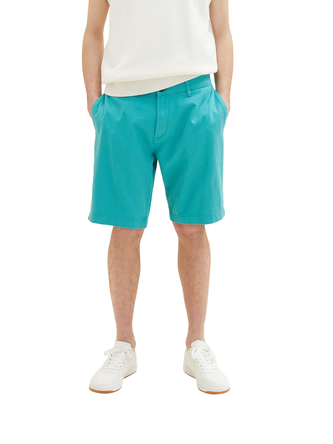 TOM TAILOR Denim Herren Regular Fit Chino Shorts M 31044 - Deep Turquoise, M 31044 - Deep Turquoise