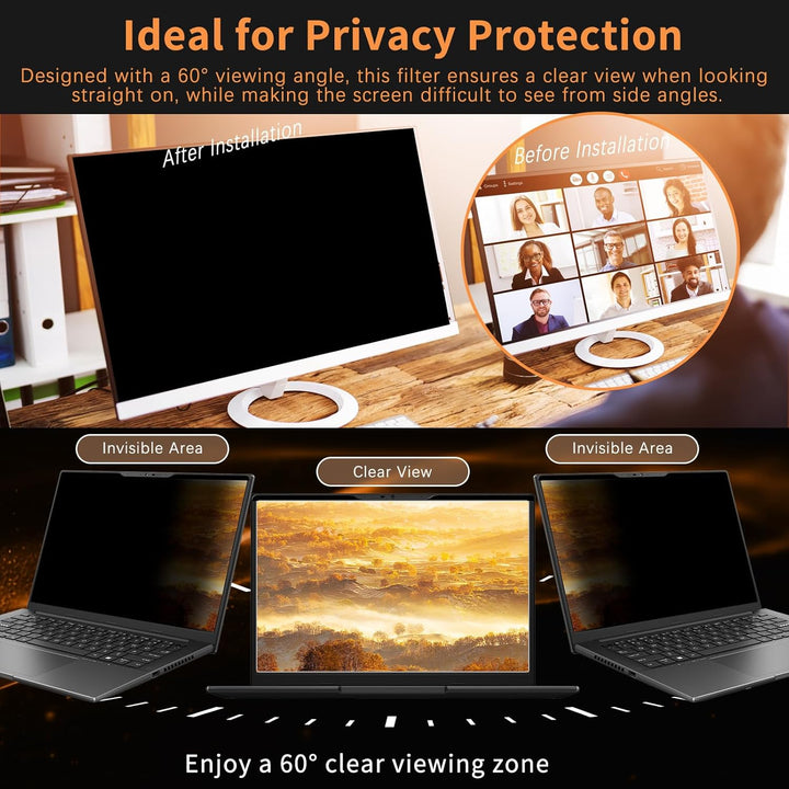 Laptop Magnetischer Monitor Blickschutzfilter für 16 Zoll 16:10, Abnehmbar Anti Glare, Anti Blaulich