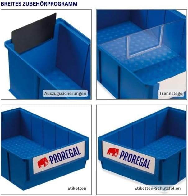 SuperSparSet 24x Leitfähige Industriebox 500 S | HxBxT 8,1x9,1x50cm | 2,8 Liter | ESD, Sichtlagerkas