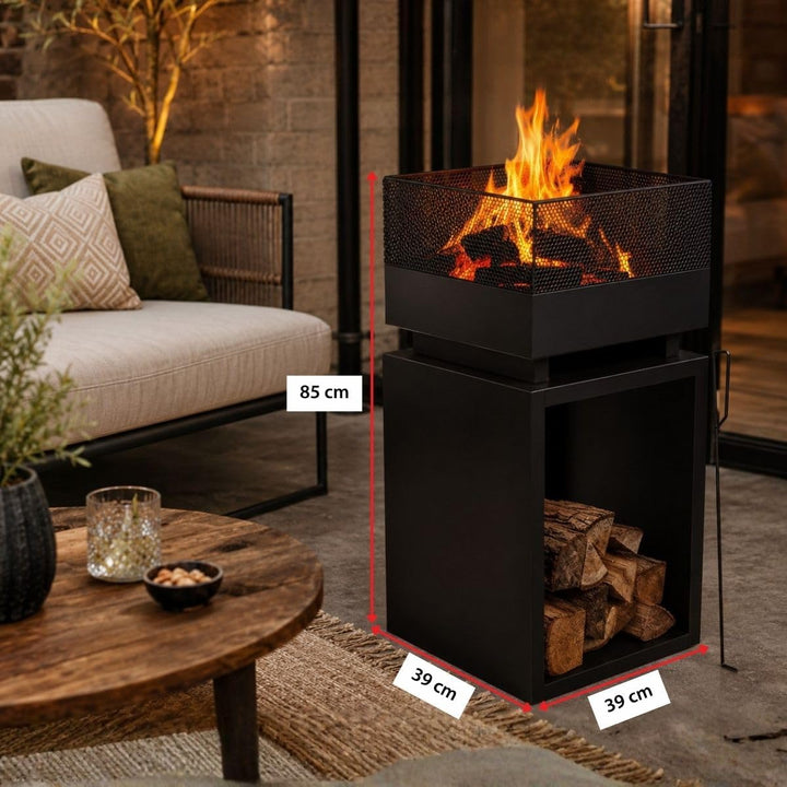 BBQ Collection Feuerkorb, Aluminium, Schwarz, One Size