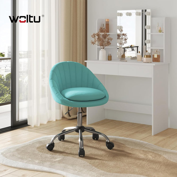 WOLTU Homeoffice Stuhl, Bürostuhl ergonomisch, Schminkstuhl drehbar, Drehstuhl mit Rollen, Schreibti