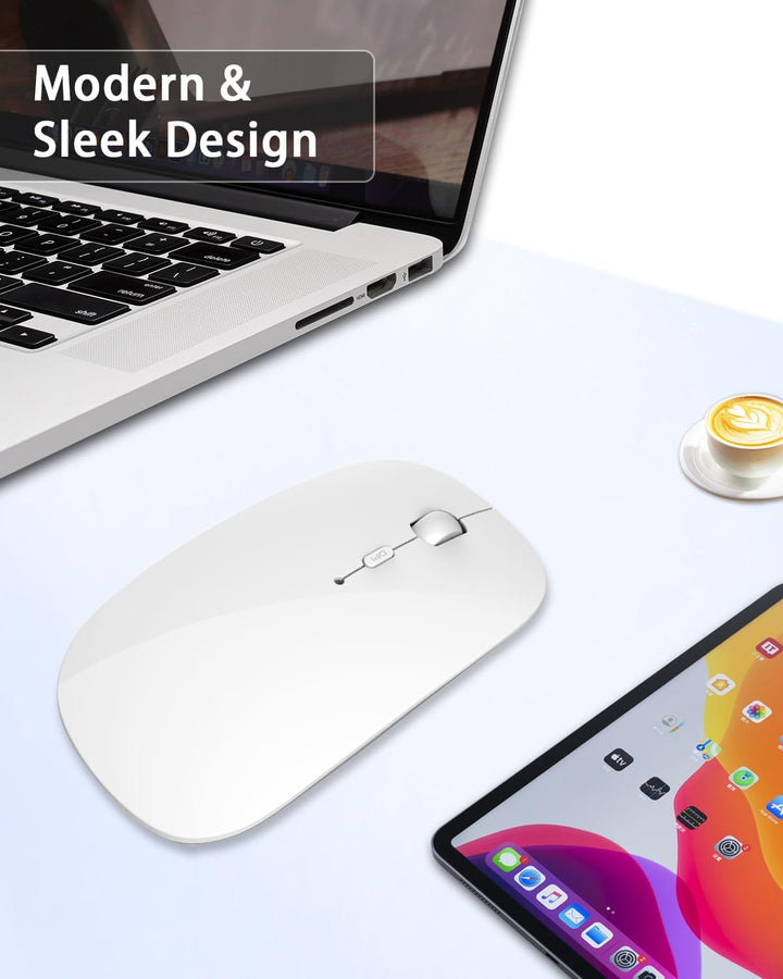 AE WISH ANEWISH Kabellos Bluetooth Maus with USB-C-Adapter wiederaufladbare Leise Mini Maus Kabellos