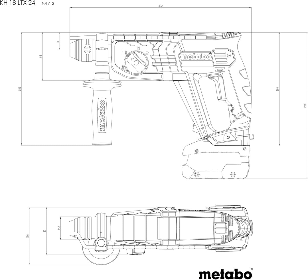 metabo Akku-Combo Set 2.3.2-18 V - Bohrschrauber BS 18, Kombihammer KH 18 LTX 24 - Inkl. 2 x Akkupac