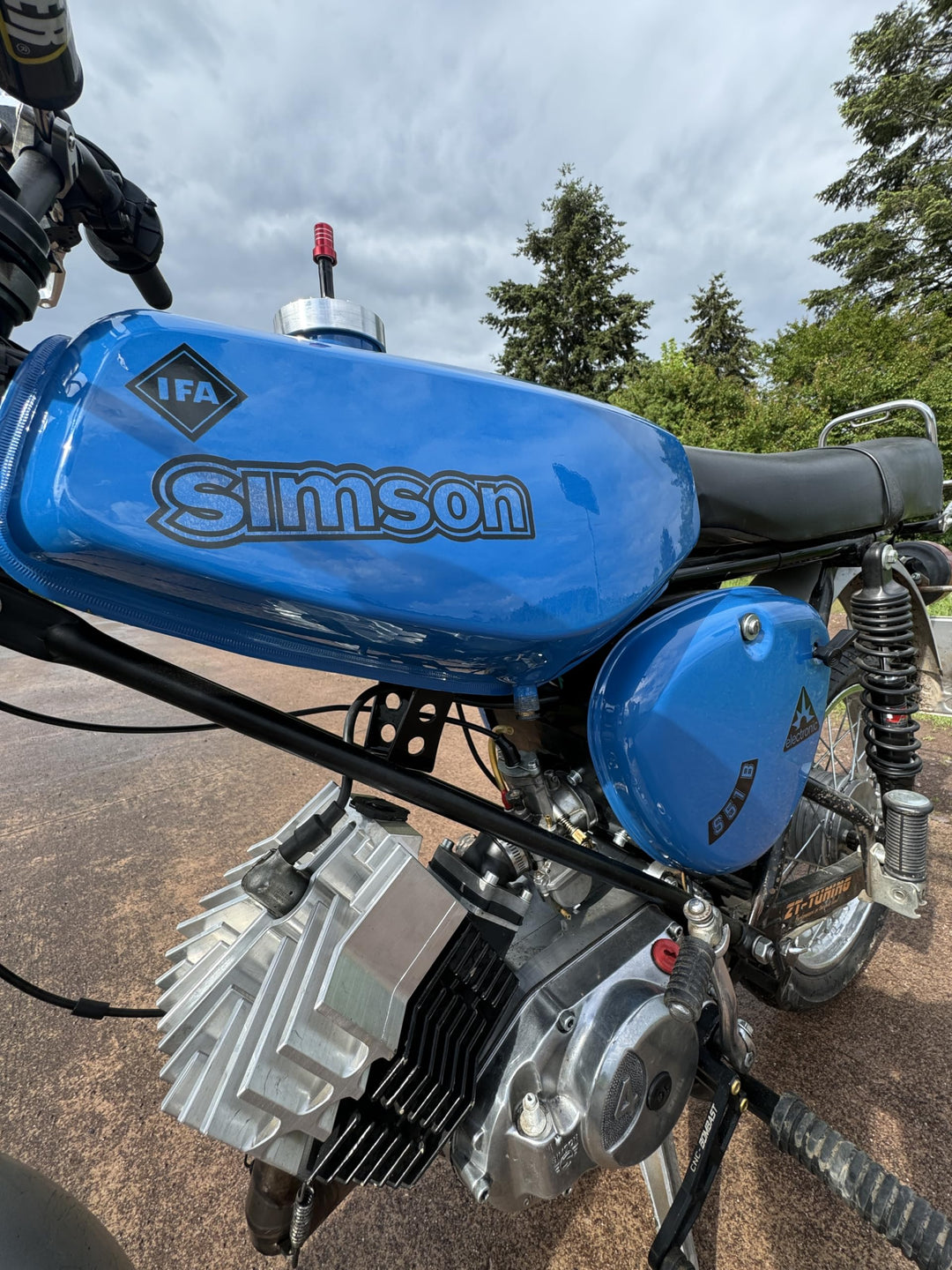 Transparente Simson S51B Aufkleber IFA Electronic Tank Seitendeckel Hell Premium
