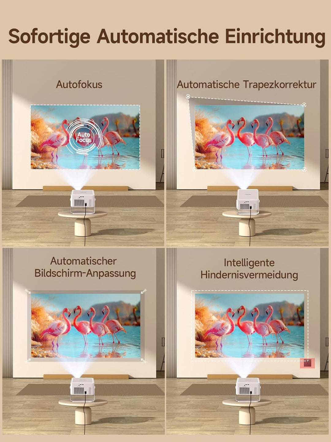 【Android 14 & 800 ANSI】 Magcubic Mini Beamer 4K 8K Unterstützt, Smart Projektor Native 1080P mit WiF