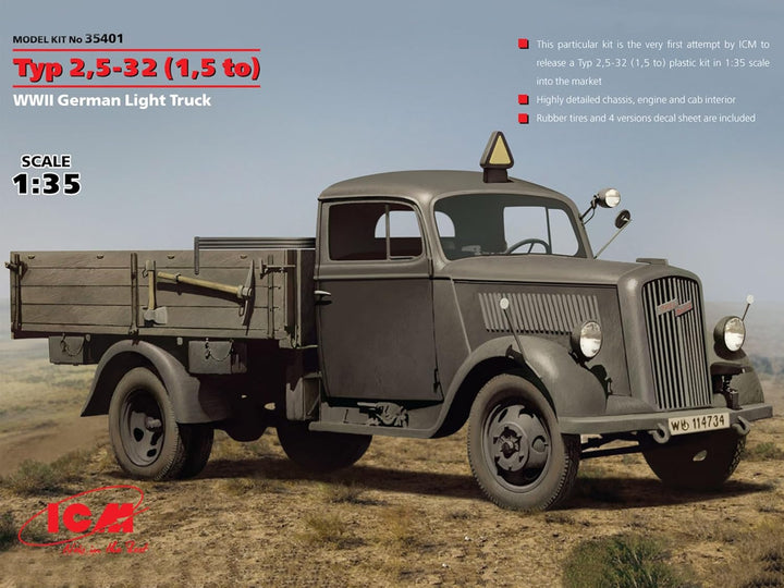 ICM 35401-1/35 Opel Typ 2.5-32 Fahrzeug, 1.5 ton, Mittel