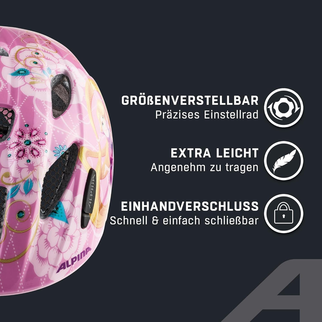 ALPINA XIMO - Leichter, Sicherer &amp; Bruchfester Fahrradhelm Mit Optionalen LED-Licht Für Kinder Rapun