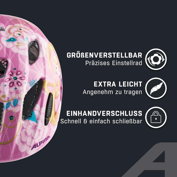 ALPINA XIMO - Leichter, Sicherer &amp; Bruchfester Fahrradhelm Mit Optionalen LED-Licht Für Kinder Rapun