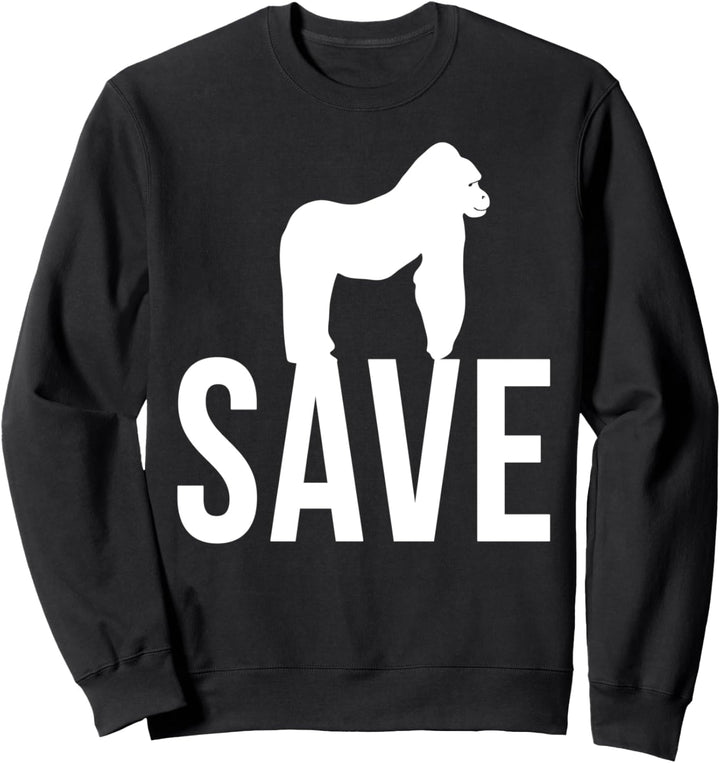 Save The Gorilla Tierschutz Spruch Sweatshirt