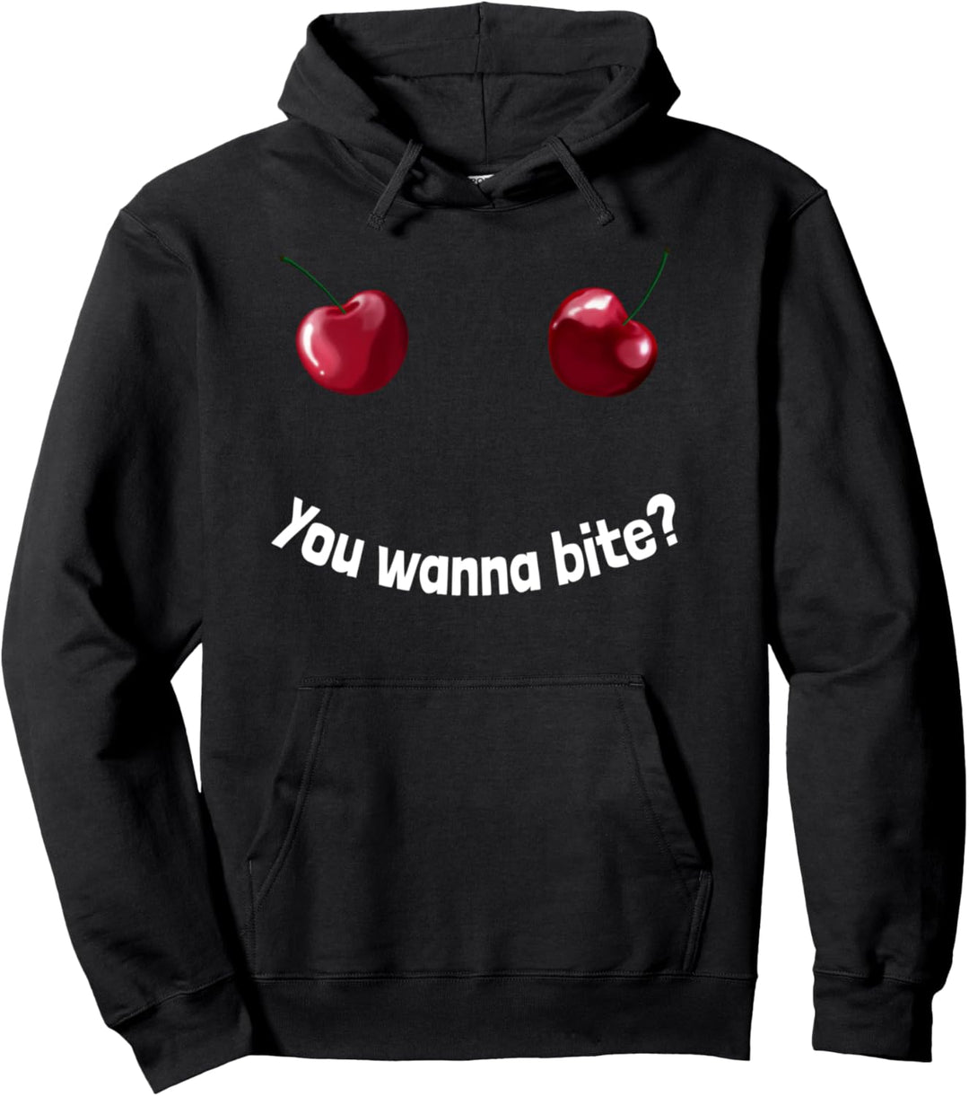 Kirschen / Cherry breast - wanna bite (D010-0613A) Pullover Hoodie