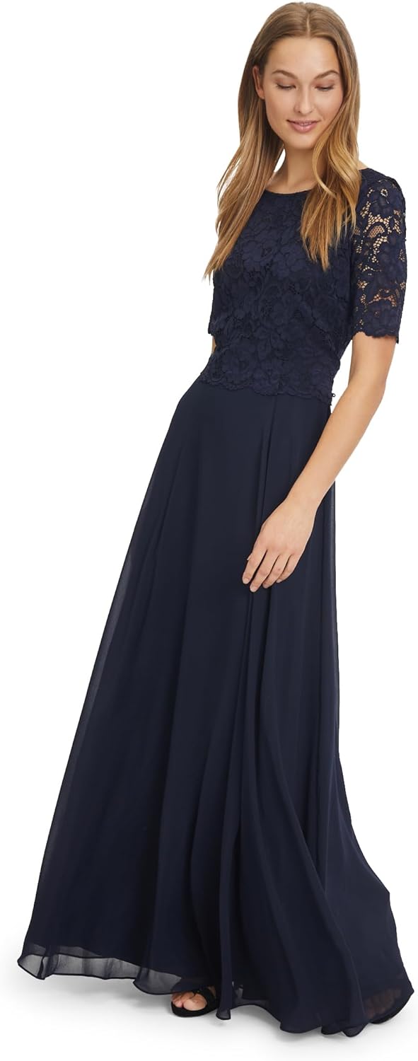 Vera Mont Damen Kleid, Blau